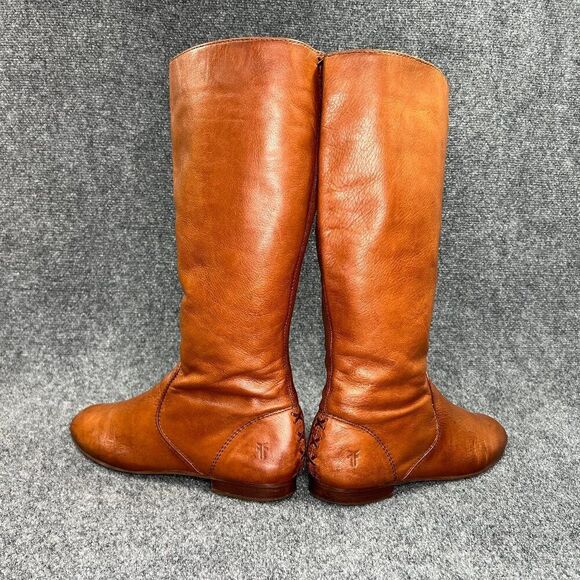 Frye Jillian Pull On Boots Women's Size 9 Brown Leather Inside Zip Tall Riding - Picture 8 of 16